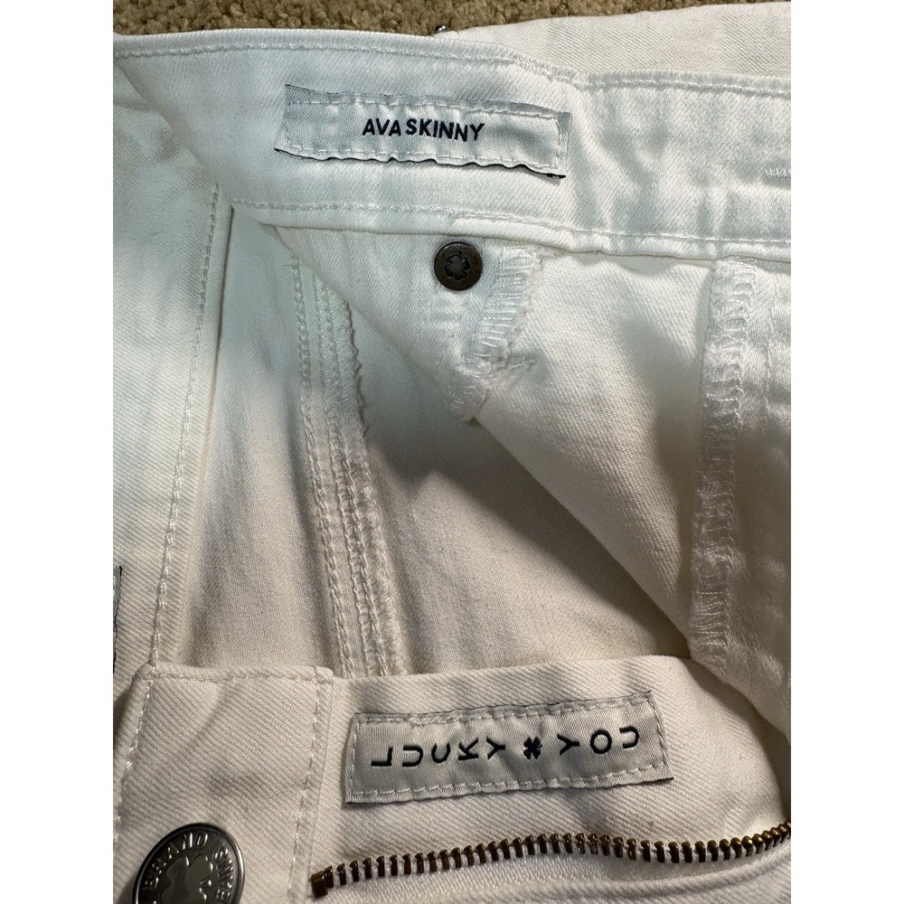Lucky Brand Ava Skinny Jeans Women Size 10/30 White Mid Rise Preppy - Picture 3 of 9